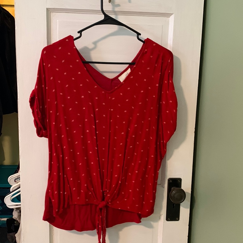 Red, Front-Tie, Light-Weight T-shirt by Universal Thread